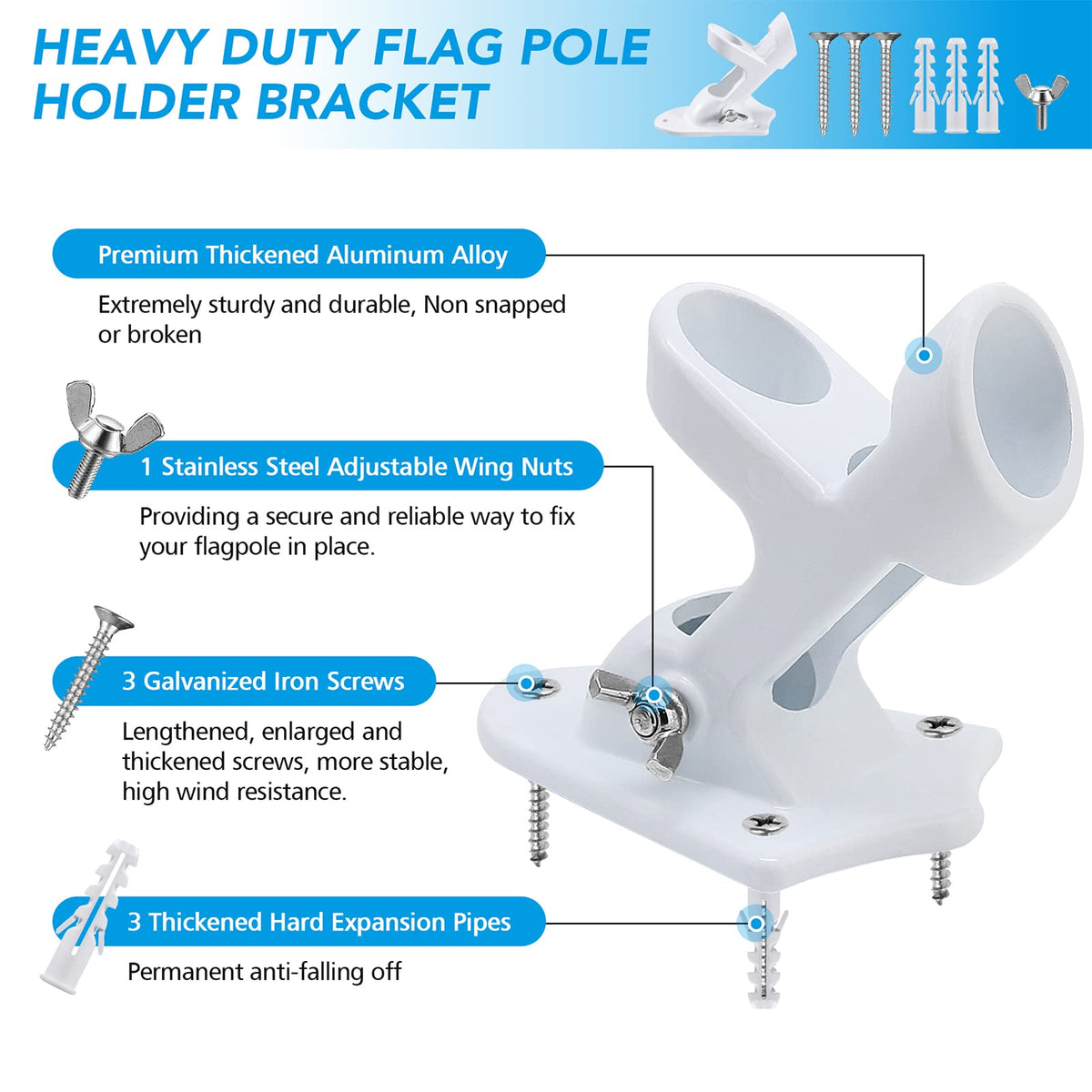 Heavy Duty Aluminum Flag Pole Holder A57603