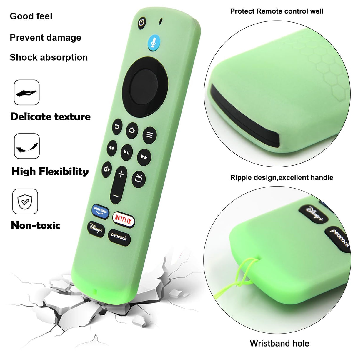 Remote Cover Case 2pcs Silicone Sleeve with Wrist Strap D60891
