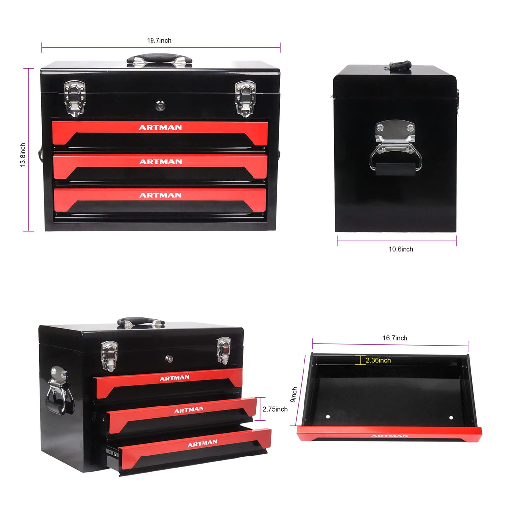 439-Piece Mechanic Tool Set in 3-Drawer Steel Box W3932