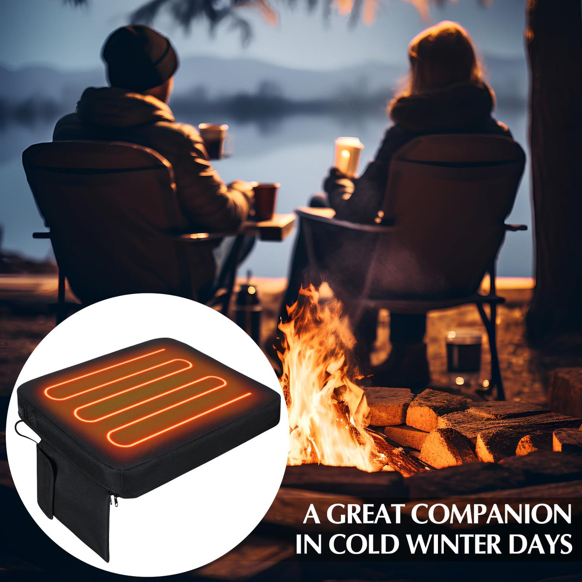2 Pcs Portable Heated Seat Cushion Y584170