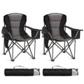Oversized Folding Camping Chairs 2 Pack Black E685504