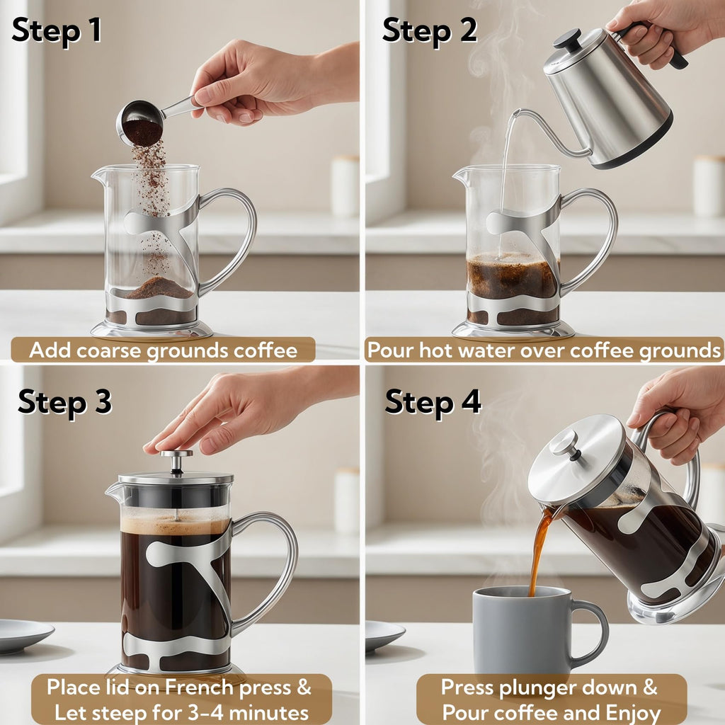 Stainless Steel French Press Coffee Maker 1L Z74689