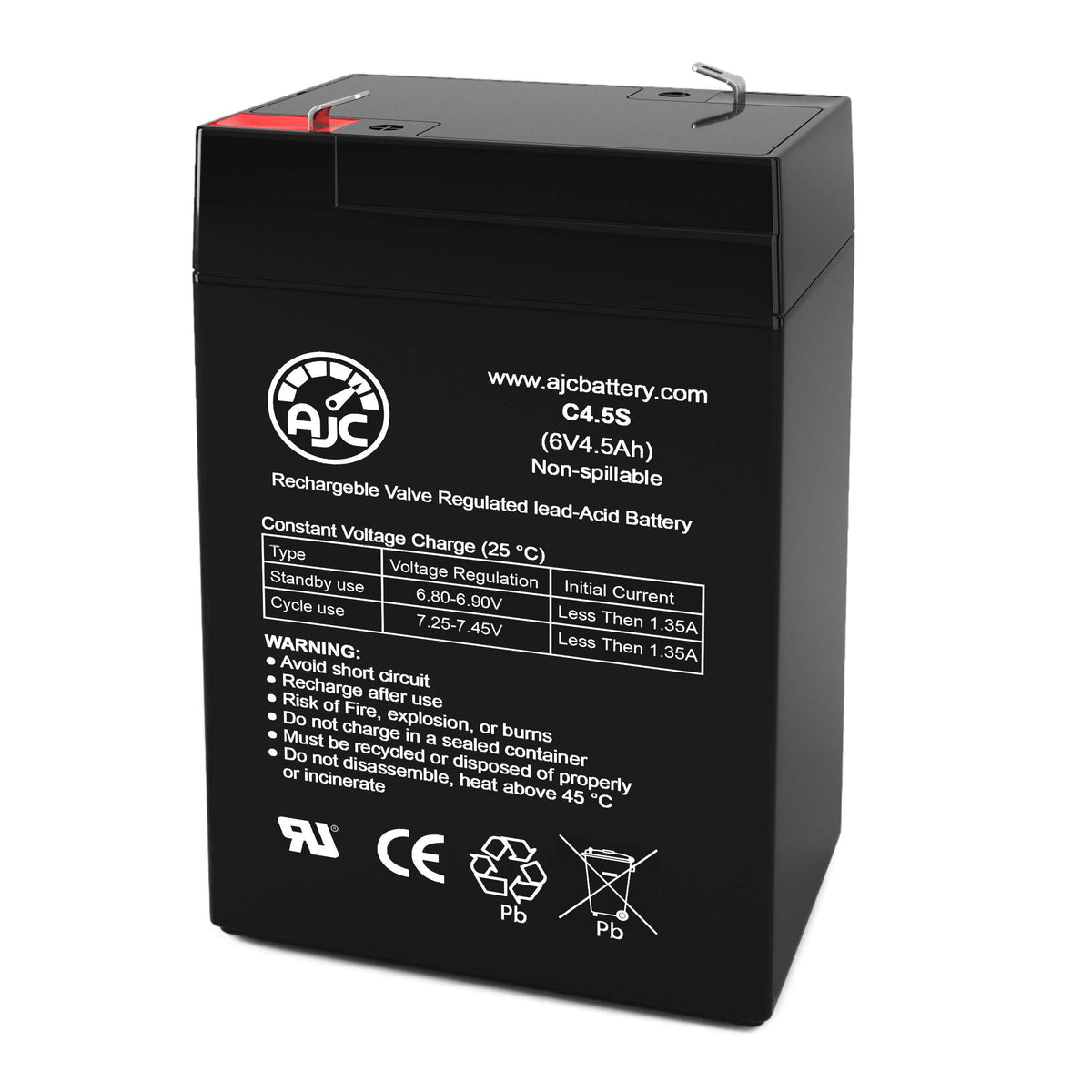 6V 4.5Ah Sealed Lead Acid Battery Y4279
