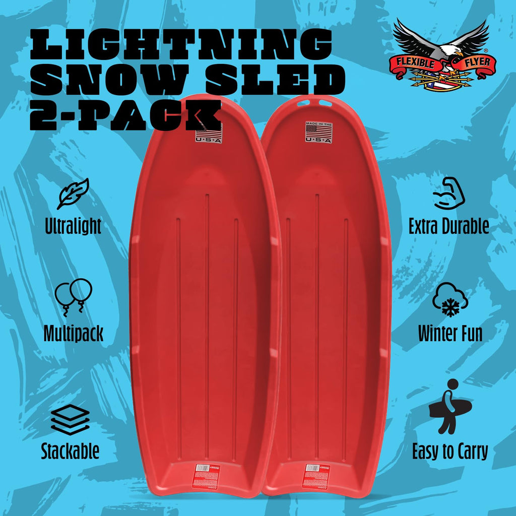 Red 48 Inch Plastic Toboggan Snow Sled Z2391