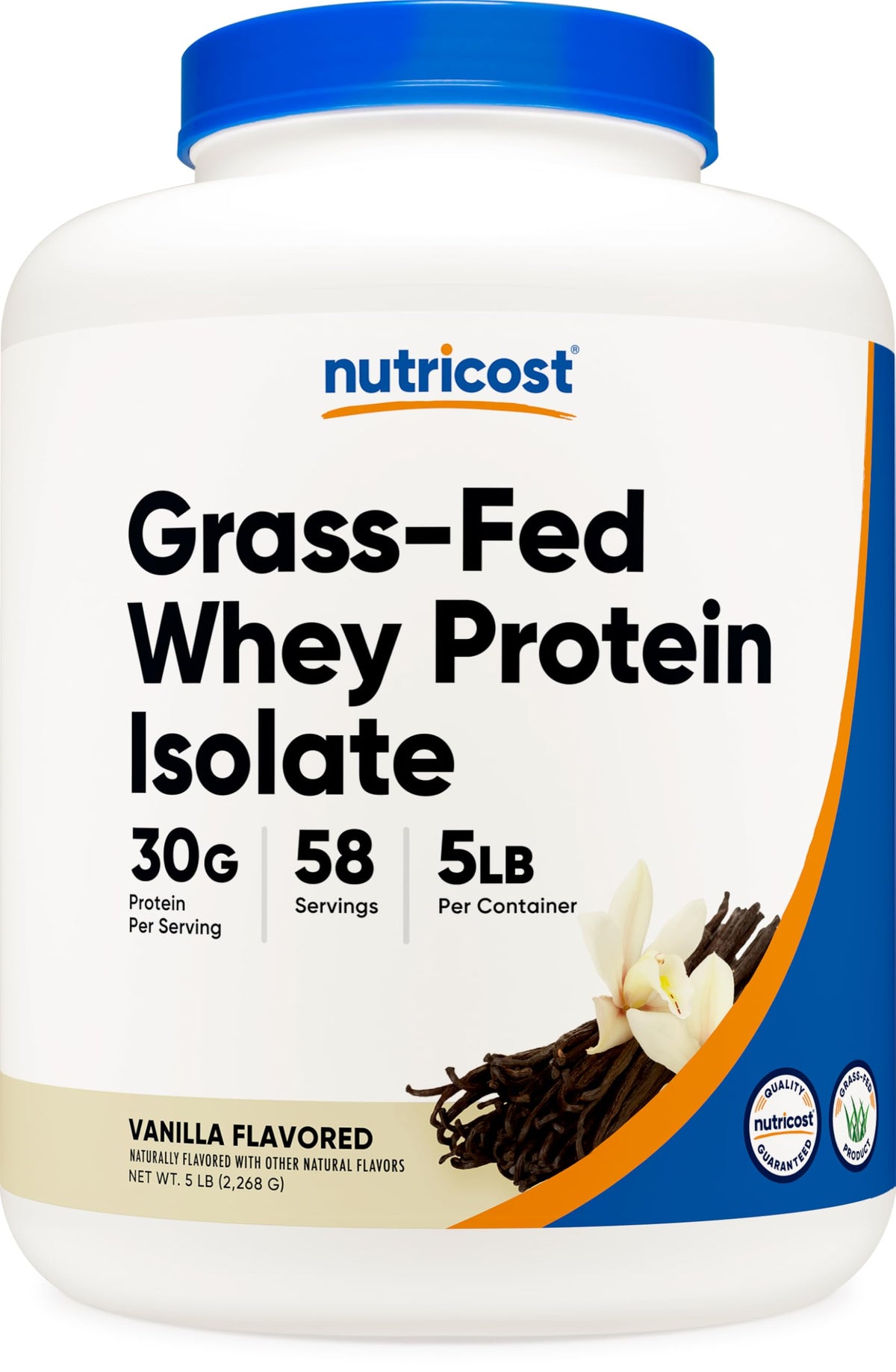 Grass-Fed Whey Protein Isolate Vanilla 5LBS V152