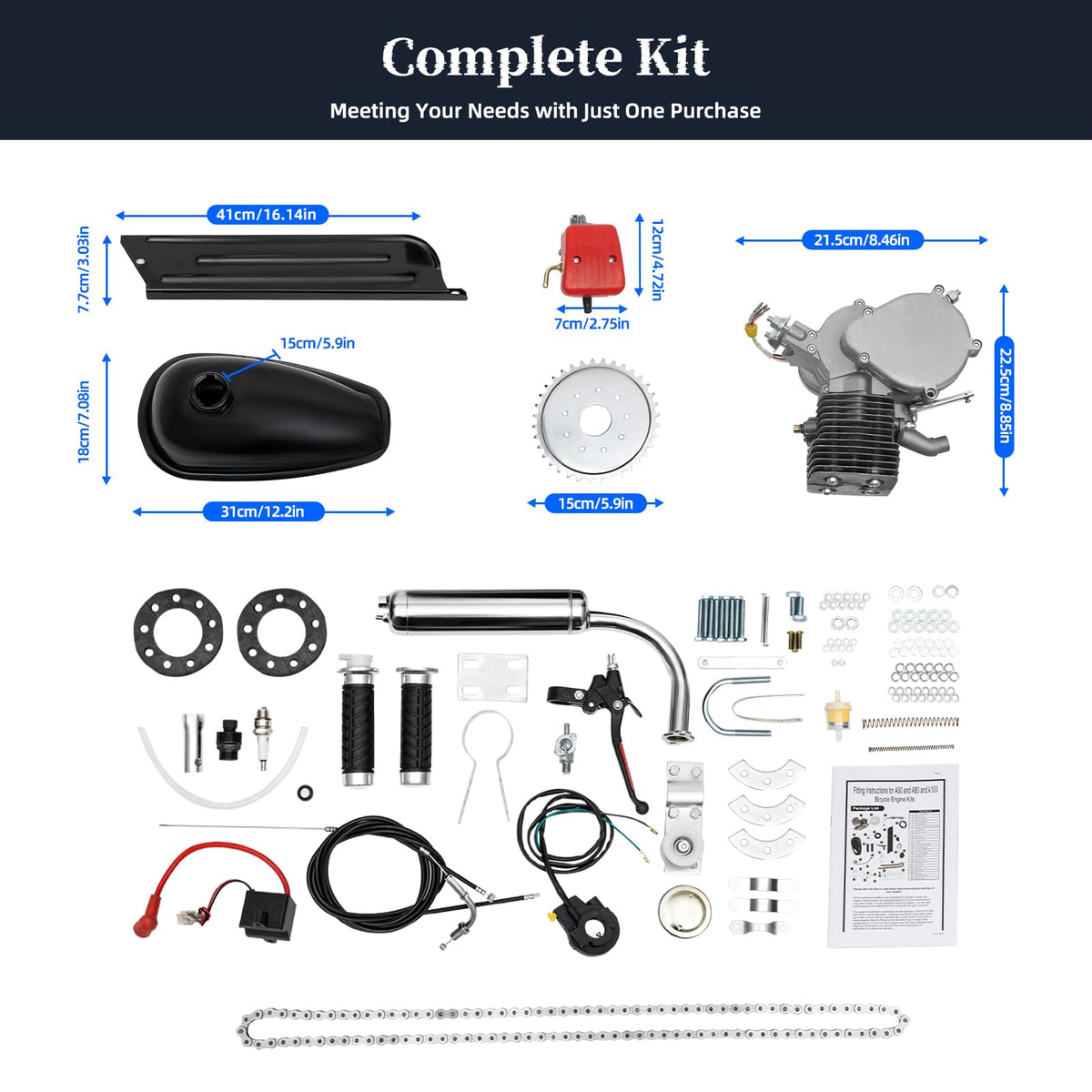 2-Stroke 100cc Bicycle Engine Kit M22457