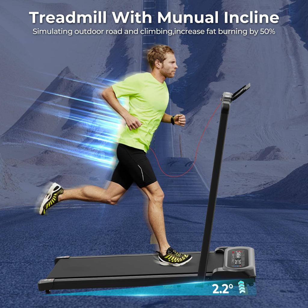 2 in 1 Folding Treadmill with Handle Bar W9041