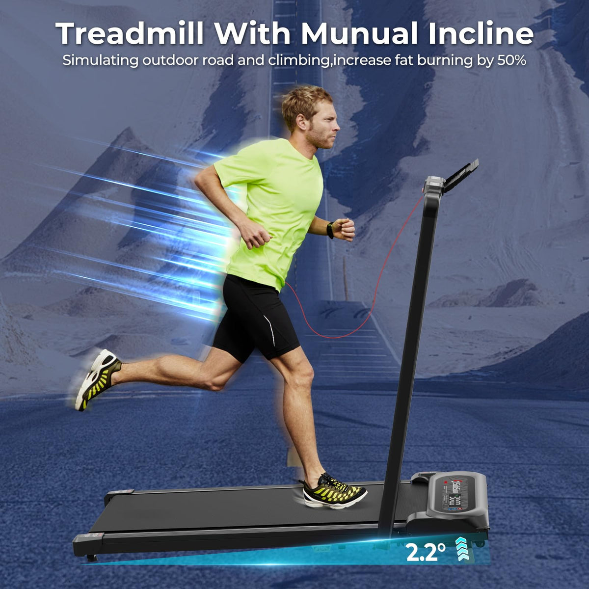 2 in 1 Folding Treadmill with Handle Bar W9041