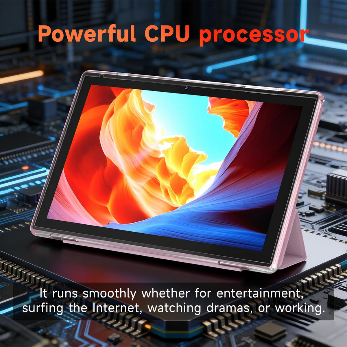 10 Inch Android Tablet, 8GB RAM 32GB Storage, HD IPS Display, 6000mAh Battery, with Case & Stylus Pen S8495