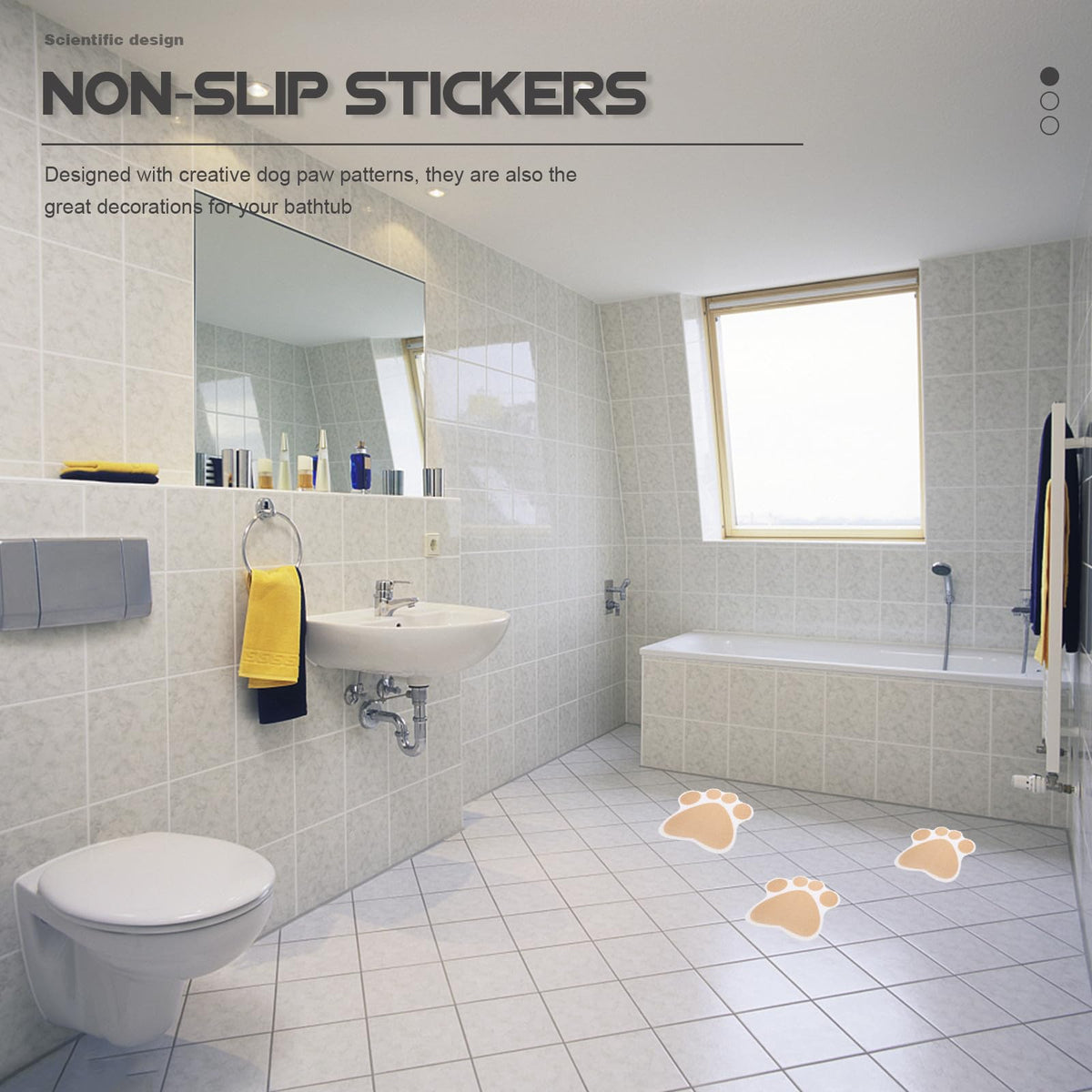 Dog Paw Non Slip Bathtub Stickers with Scraper J72232