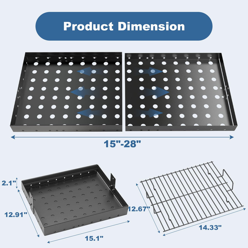 Adjustable Charcoal Grill Basket Ash Pan A31398
