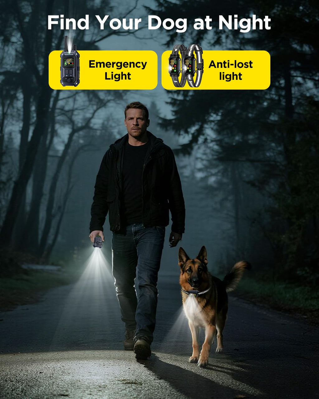 2 Dogs Dog Training Collar with Remote, 4 Training Modes, IP67 Waterproof O993