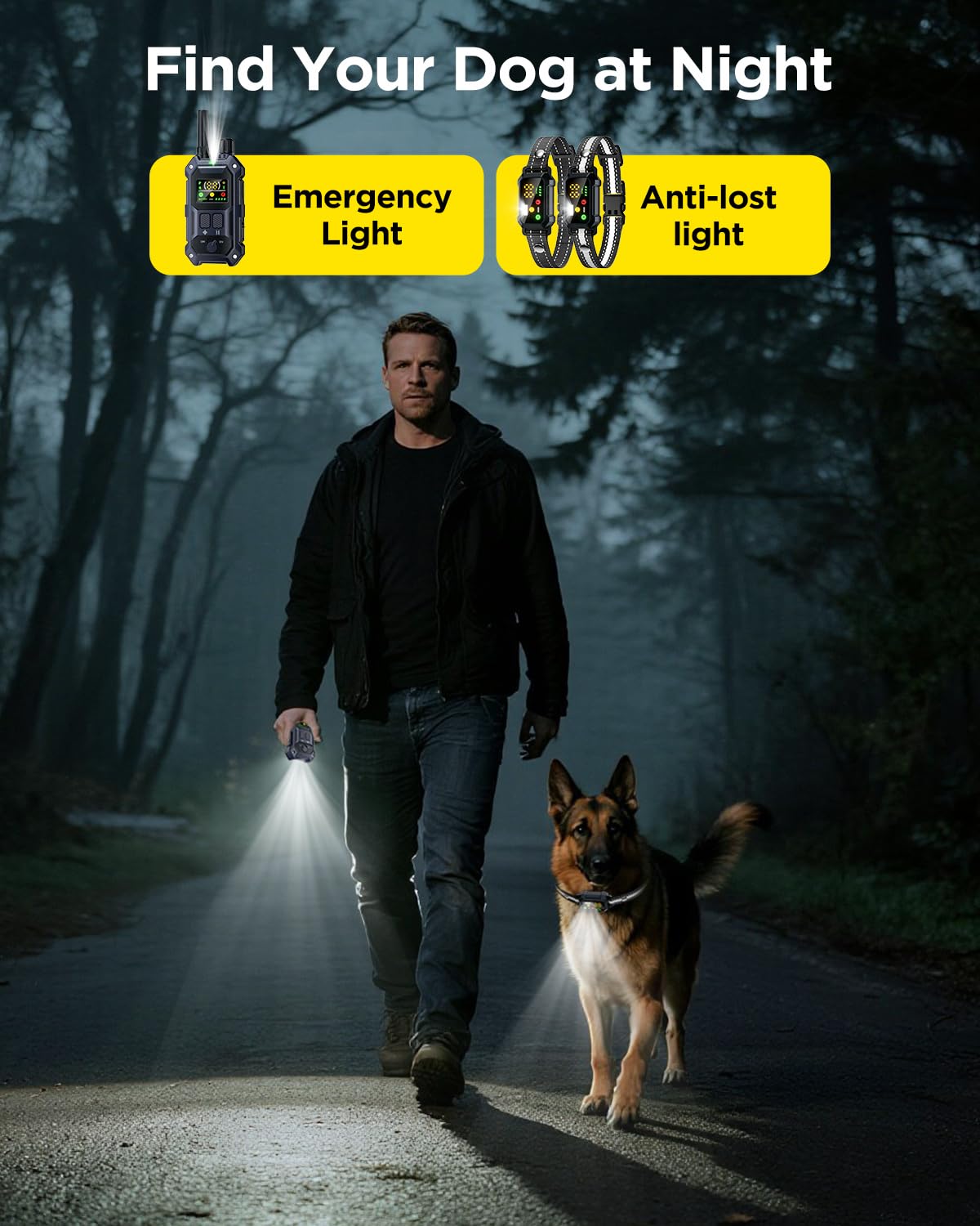2 Dogs Dog Training Collar with Remote, 4 Training Modes, IP67 Waterproof O993
