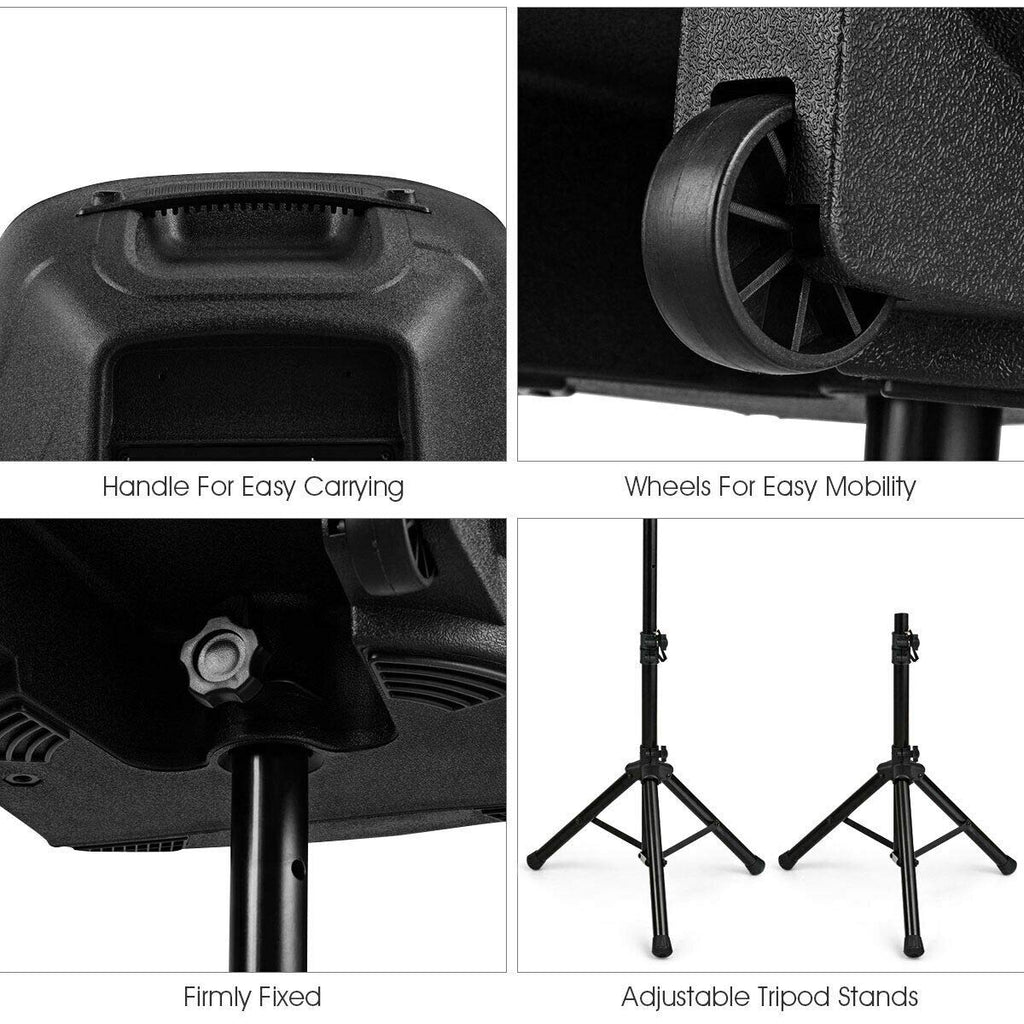 15" 1500W 2-Way Portable PA Speaker System I7132