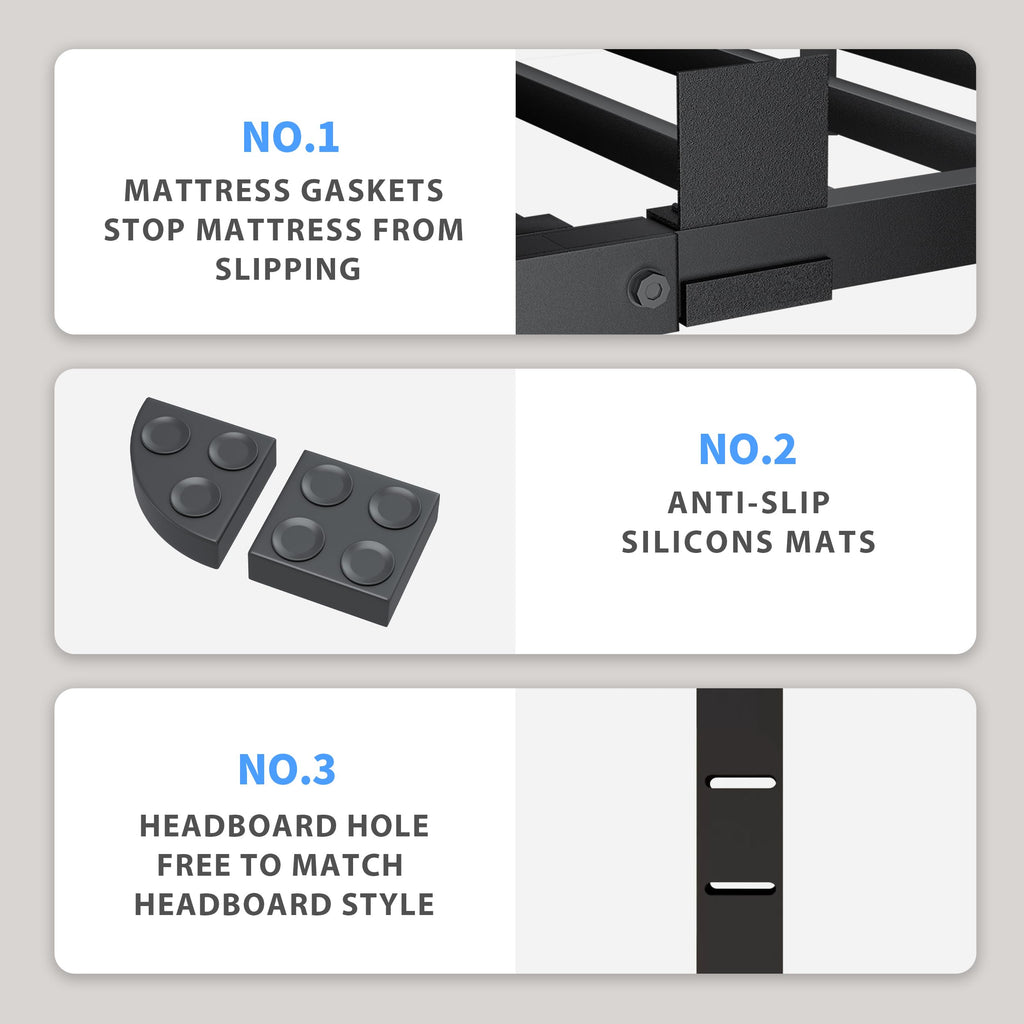 18 Inch Queen Bed Frame with Round Corners Z453