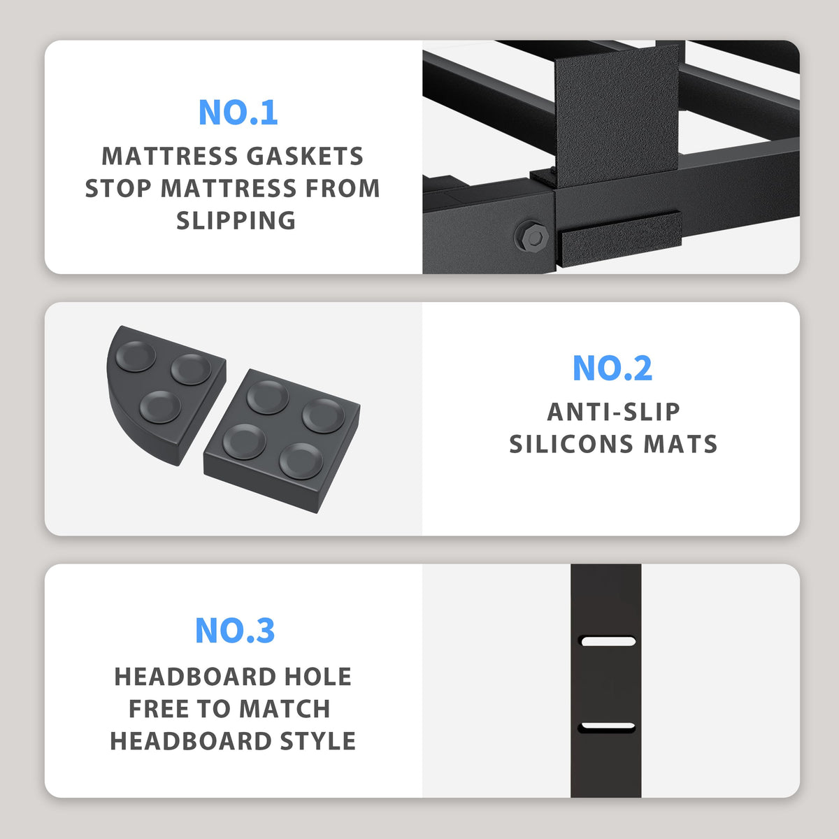 18 Inch Queen Bed Frame with Round Corners Z453