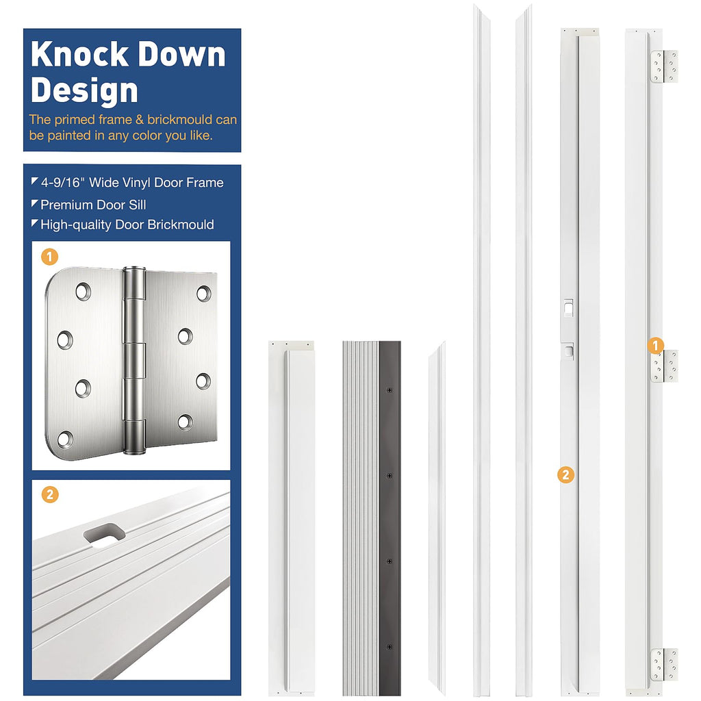 36" x 80" Fiberglass Left-Hand Inswing Entry Door Z48353