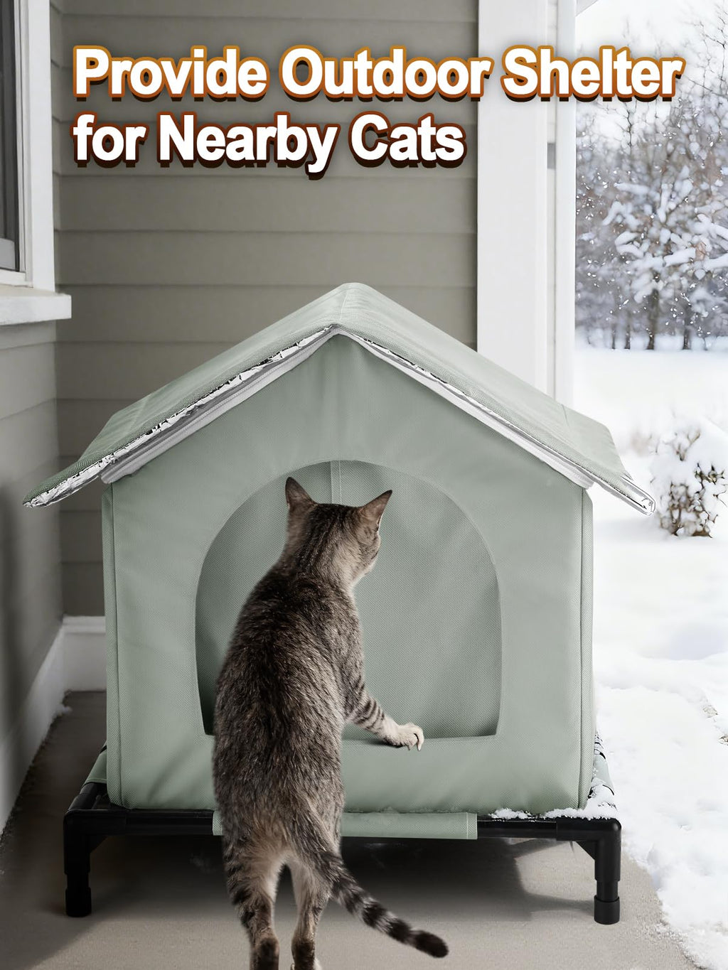 Weatherproof Outdoor Cat House J9622