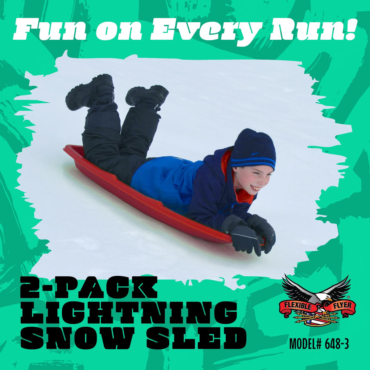 Red 48 Inch Plastic Toboggan Snow Sled Z2391