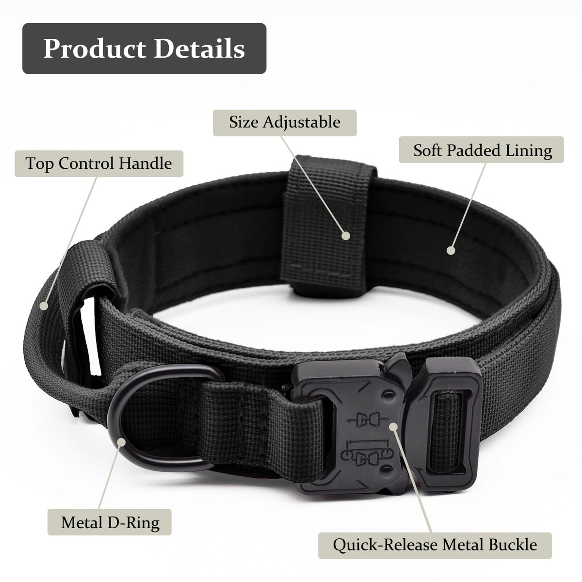 Adjustable Nylon Tactical Dog Collar I170725