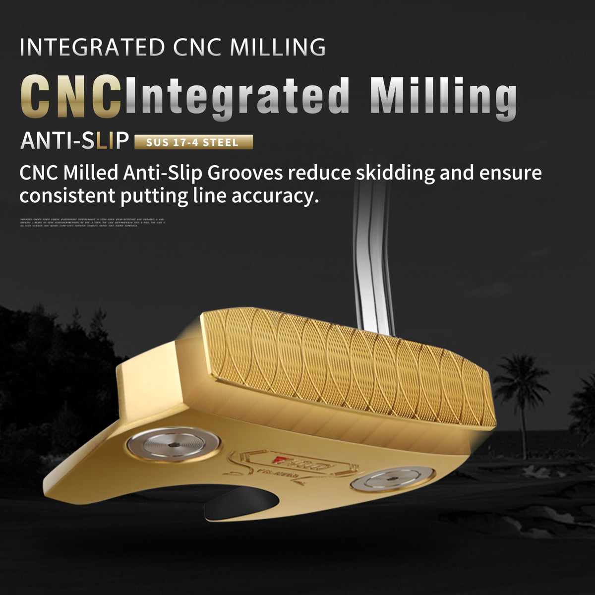CNC-Milled Low-CG Golf Putter with Alignment Line & Oversized Grip T494