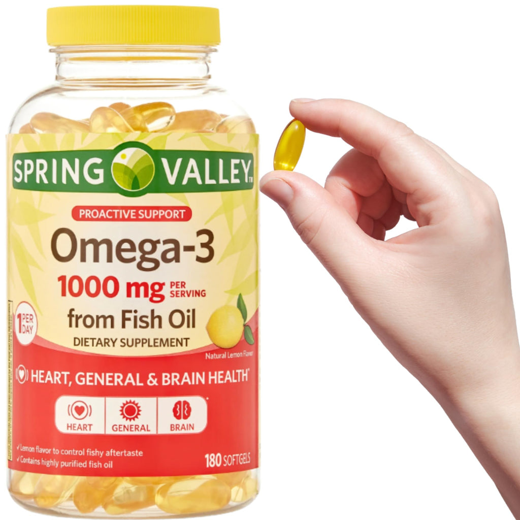 Omega-3 Fish Oil Soft Gels 1000 mg 180 Count W7635