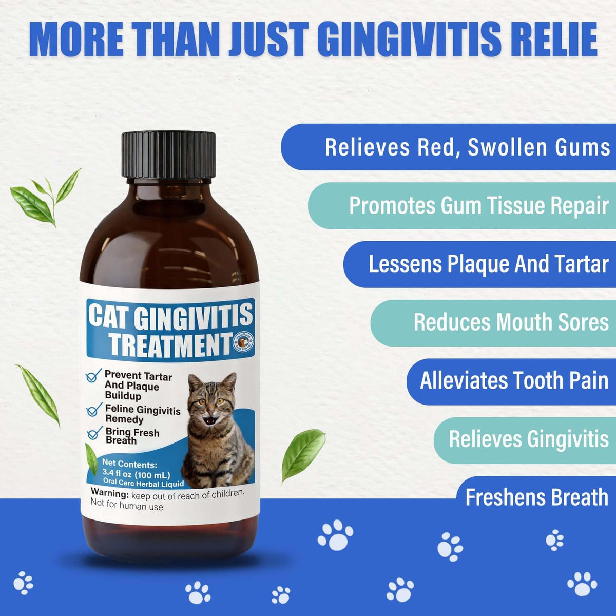 Cat Gingivitis Treatment Liquid 100ml Dental Care P1662