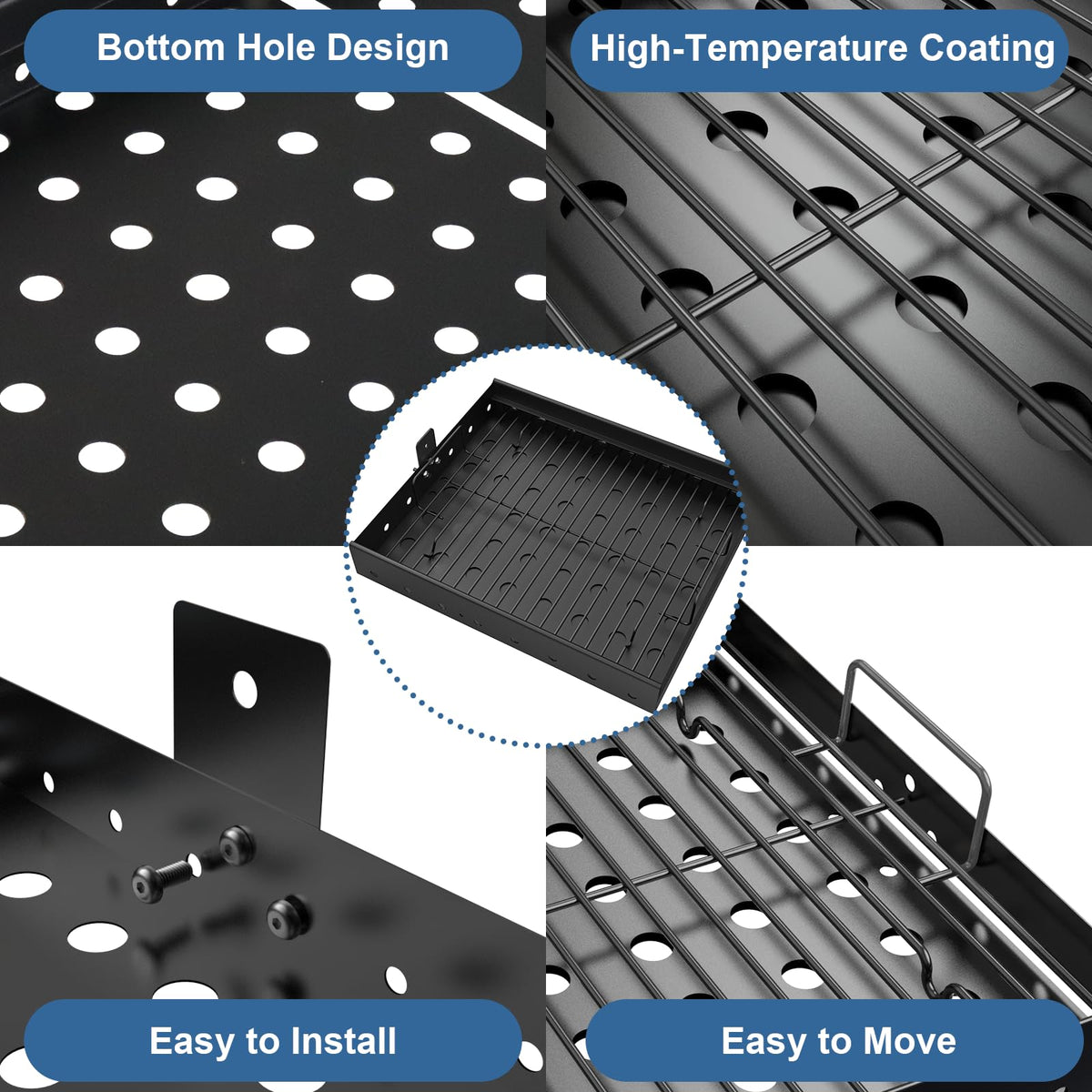 Adjustable Charcoal Grill Basket Ash Pan A31398