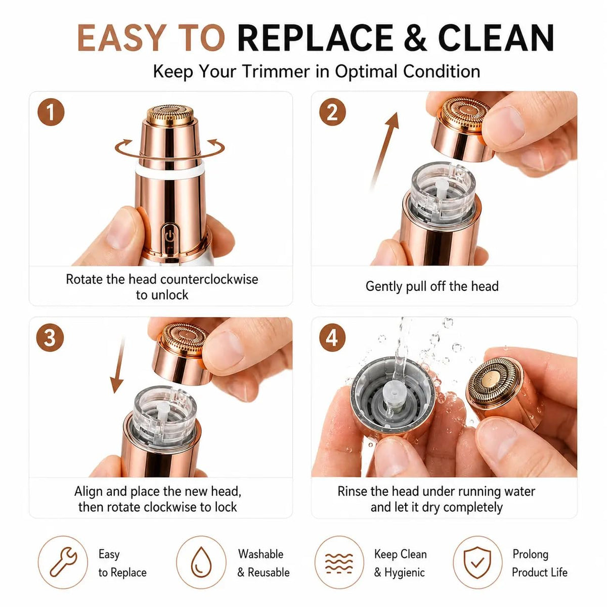 2 in 1 Facial & Eyebrow Hair Trimmer C195627