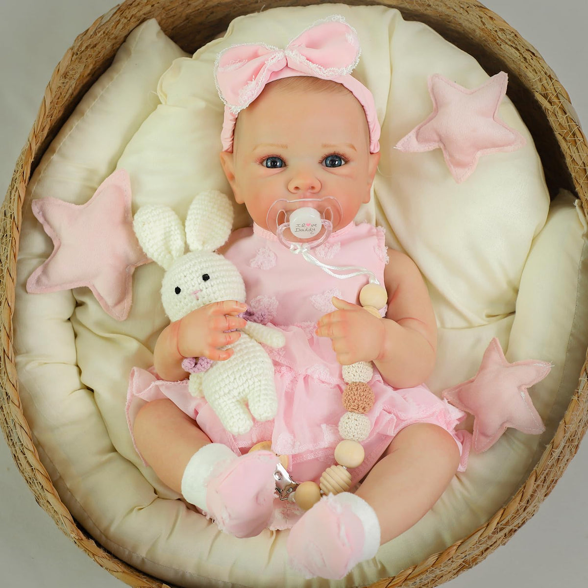 20 Inch Realistic Lifelike Newborn Baby Doll Girl with Vinyl Body X1799