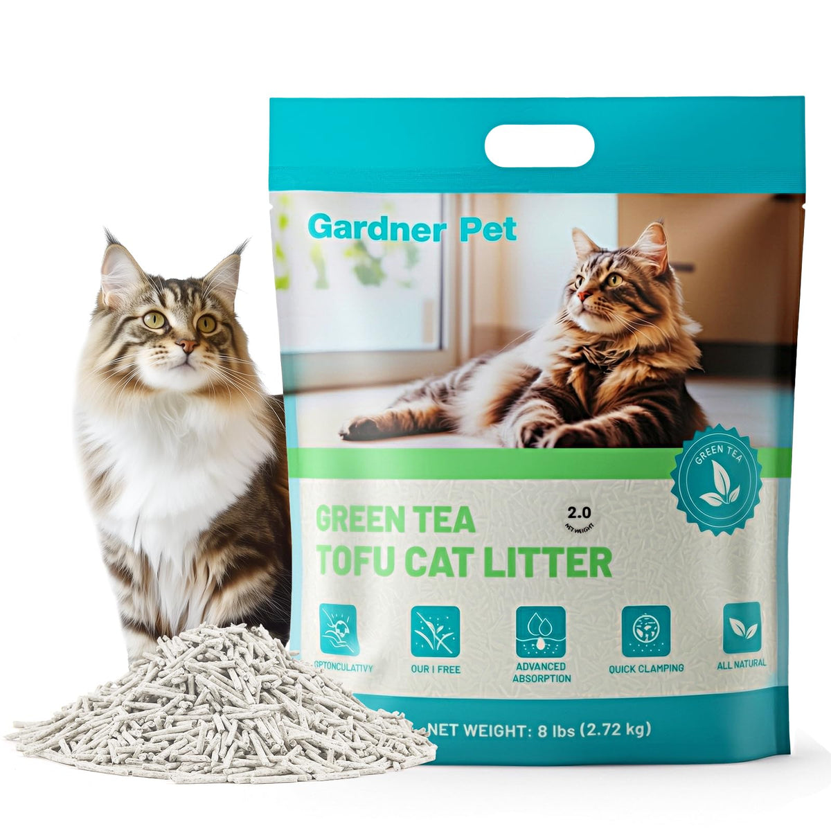 Tofu Cat Litter with Green Tea Extract 6LBS C2415