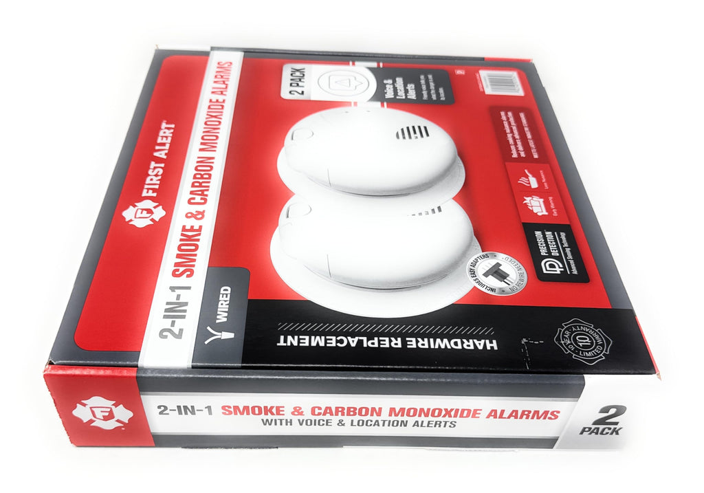 Combination Smoke & Carbon Monoxide Alarm, Hardwire Detector with Battery Backup, 2-Pack A768211