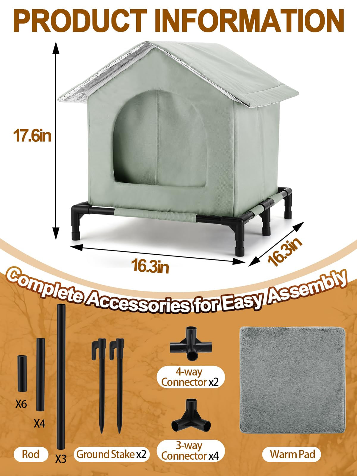 Weatherproof Outdoor Cat House J9622
