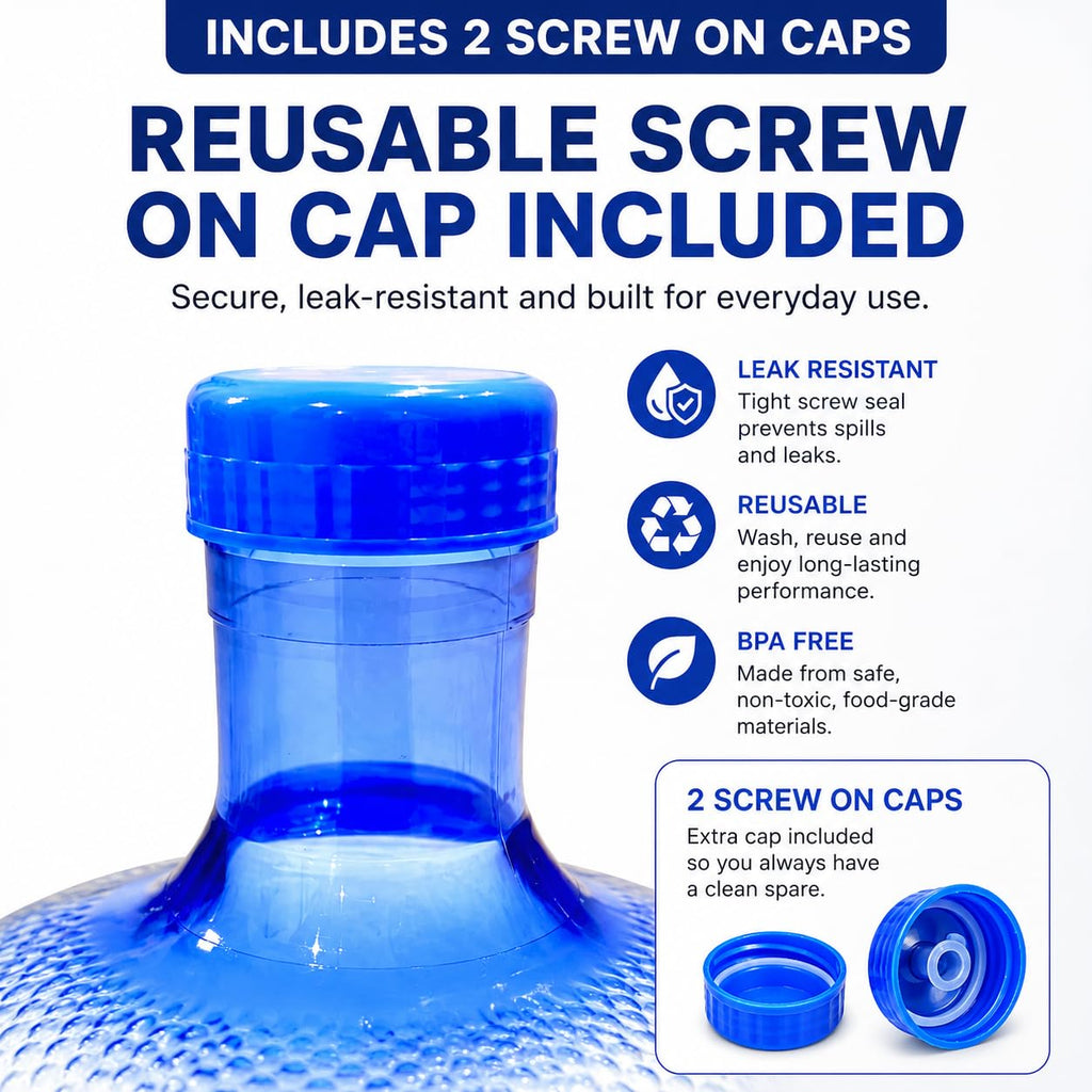 5 Gallon Water Jug with 2 Screw-On Caps Q2494