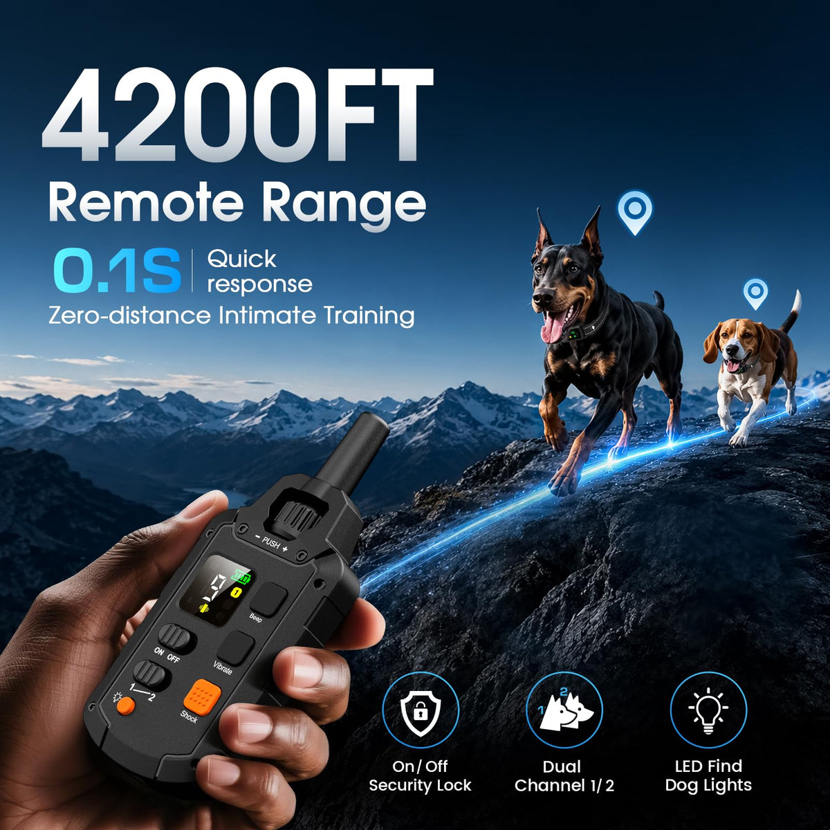 2 Dogs Waterproof Dog Training Collar with Remote Z681929
