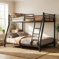 Twin Over Full Metal Bunk Bed with Guardrail and Ladder A95051