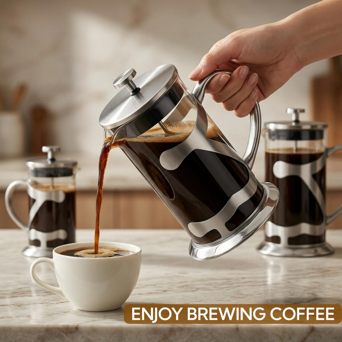 Stainless Steel French Press Coffee Maker 1L Z74689