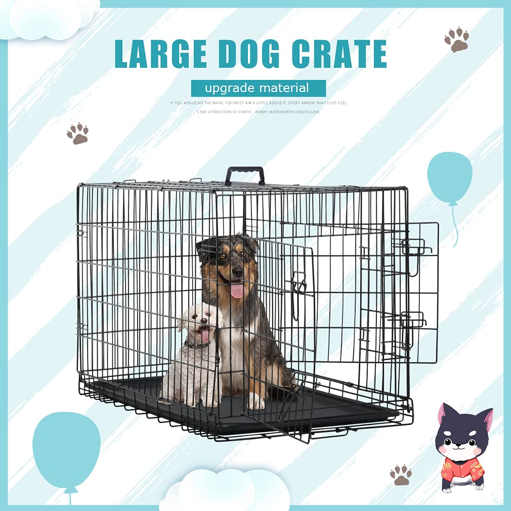 Black Metal Dog Crate T4286