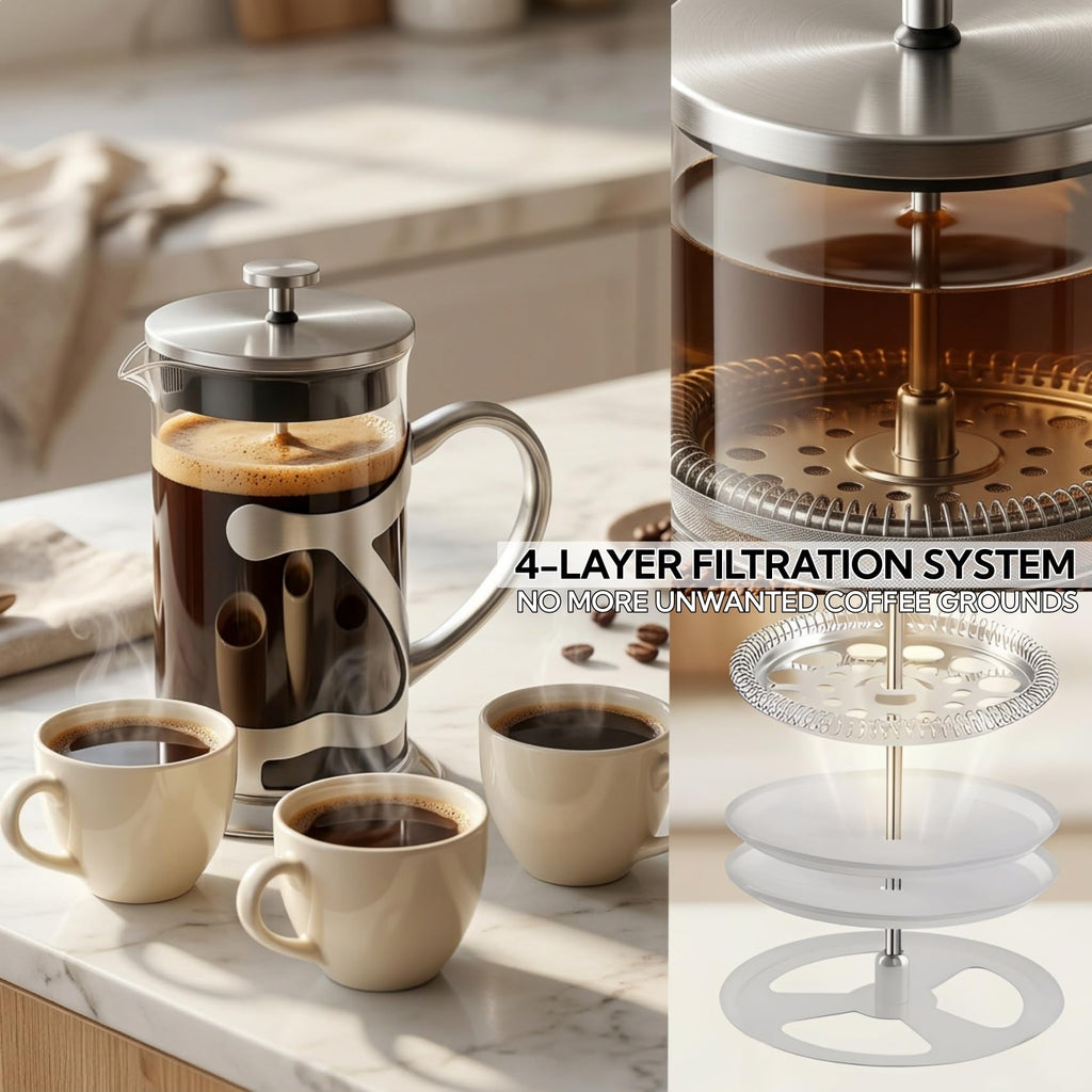 Stainless Steel French Press Coffee Maker 1L Z74689