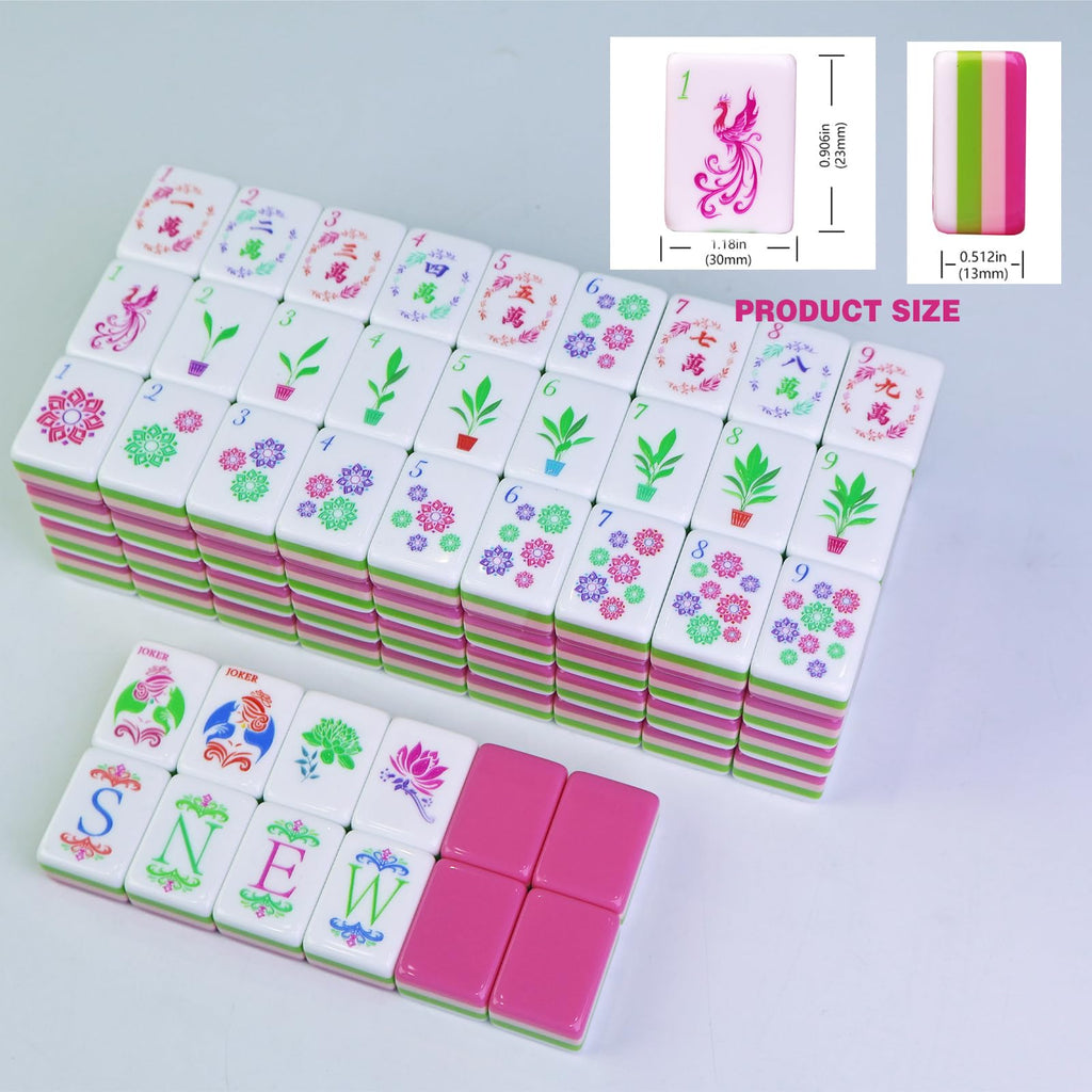 Acrylic 160 Tiles Mahjong Game Set with Carrying Bag N38398