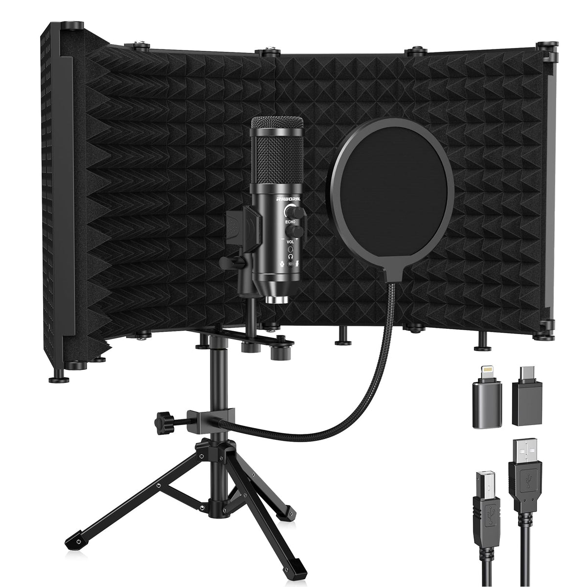 Microphone Isolation Shield with Pop Filter & Tri-Stand Kit Z974491