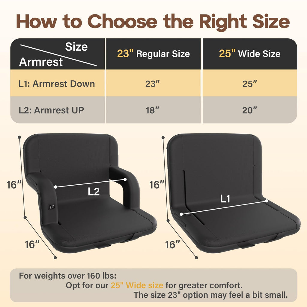 Heated Stadium Seat with Back Support Z841756