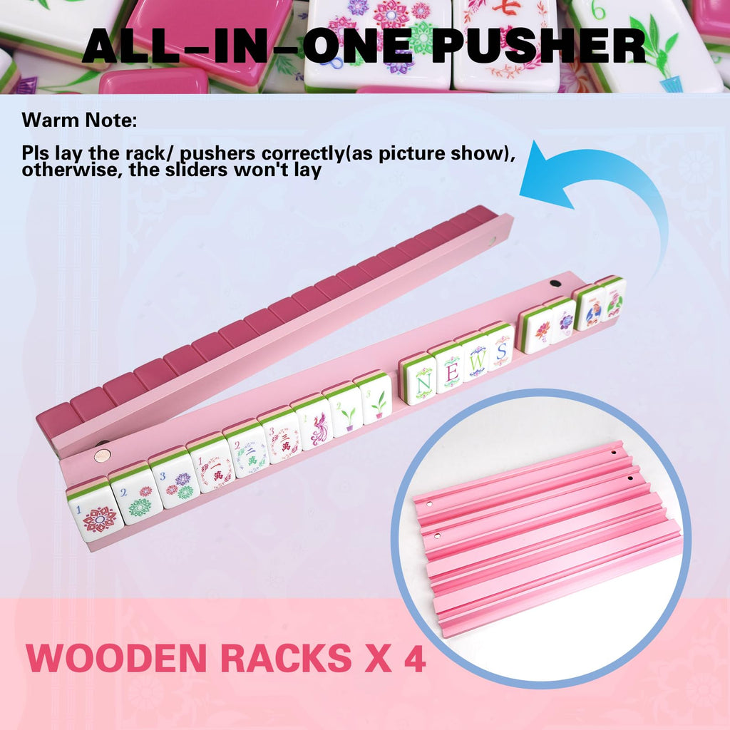 Acrylic 160 Tiles Mahjong Game Set with Carrying Bag N38398