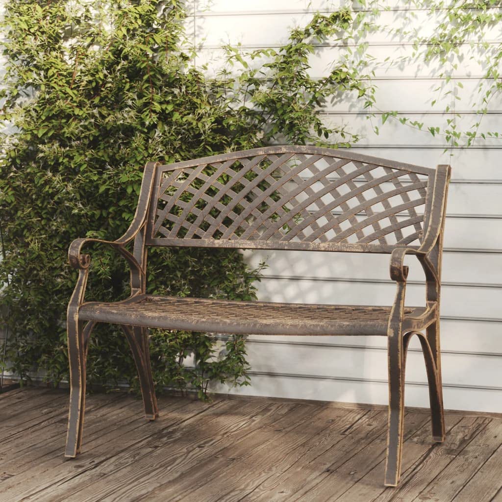 Cast Iron Metal Garden Bench with Antique Bronze Finish R68000