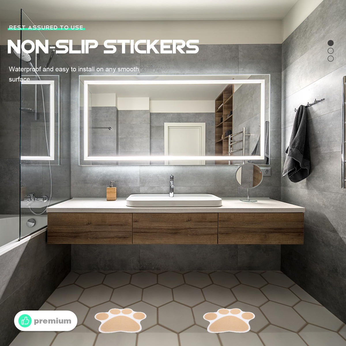 Dog Paw Non Slip Bathtub Stickers with Scraper J72232