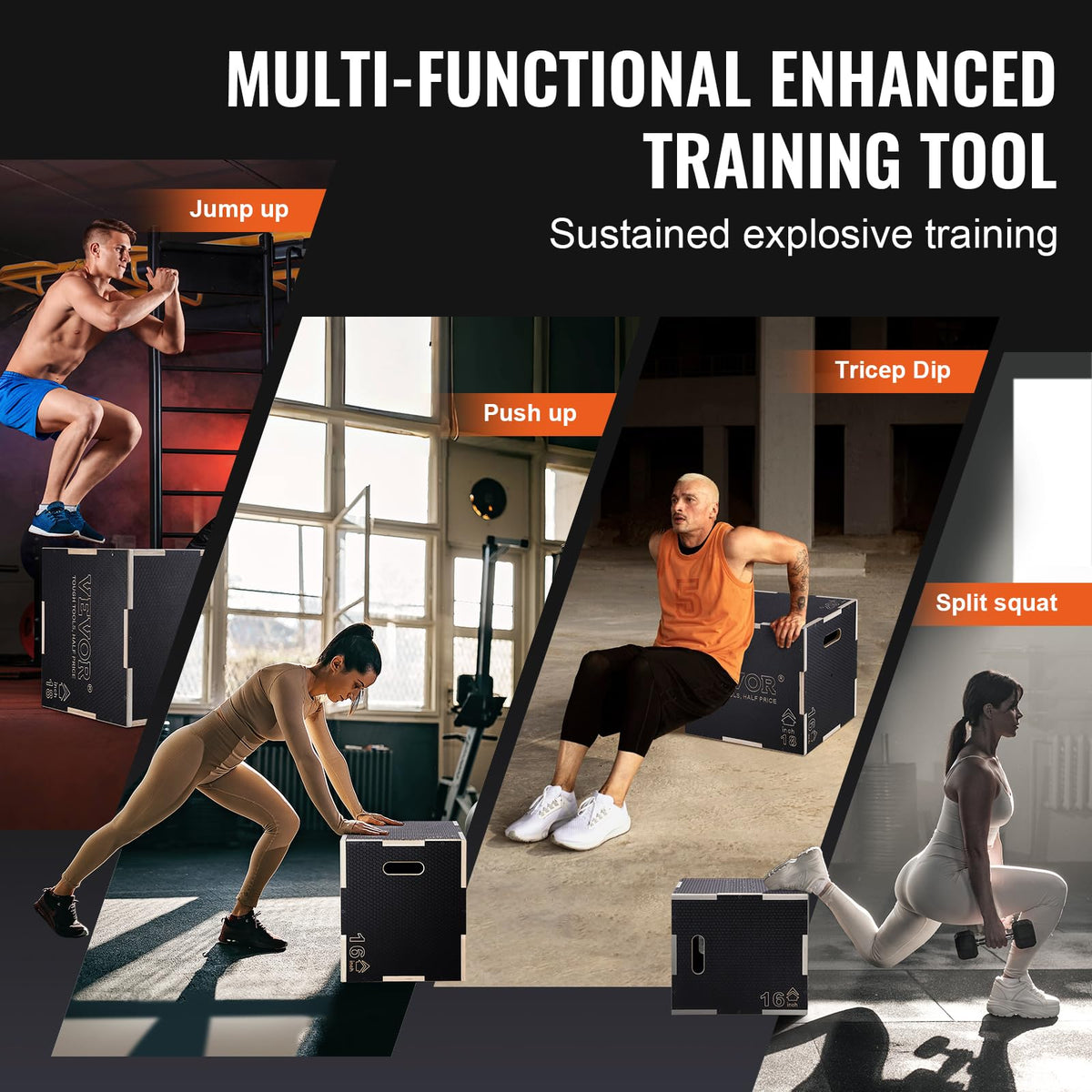 3 in 1 Wood Plyometric Jump Box T825