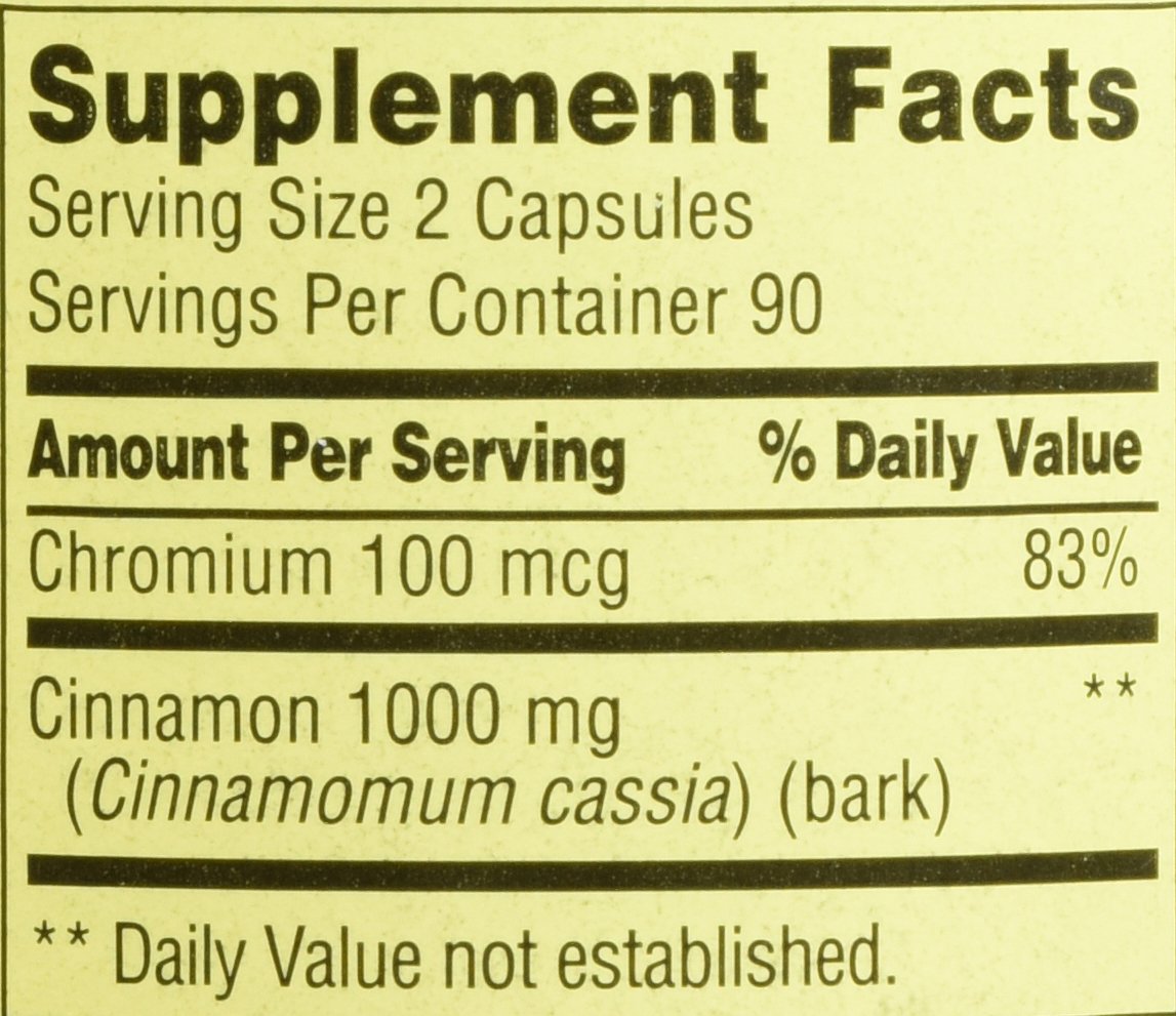 Cinnamon 500mg Plus Chromium 2 Bottles of 180 Capsules V2096
