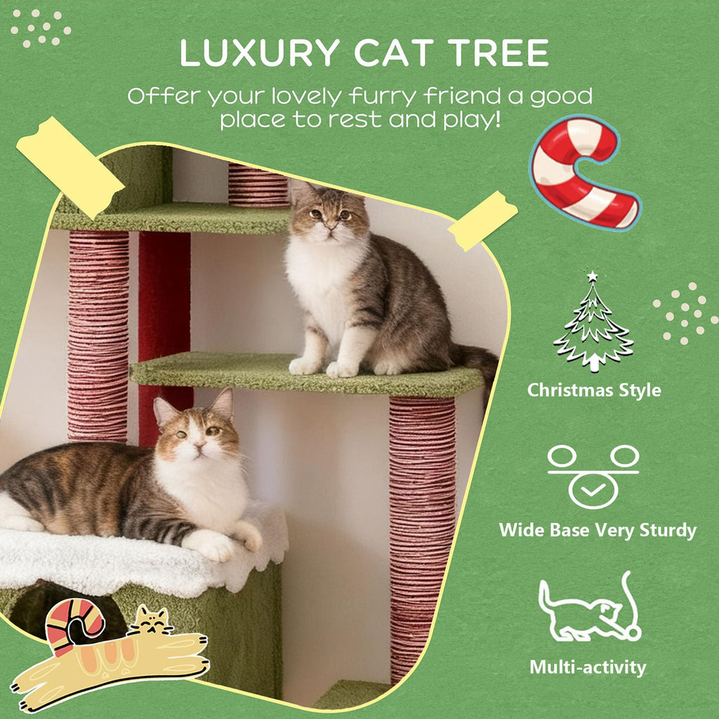 60 Inch Extra Large Cat Tree with 3 Condos and Climbing Ladder F488