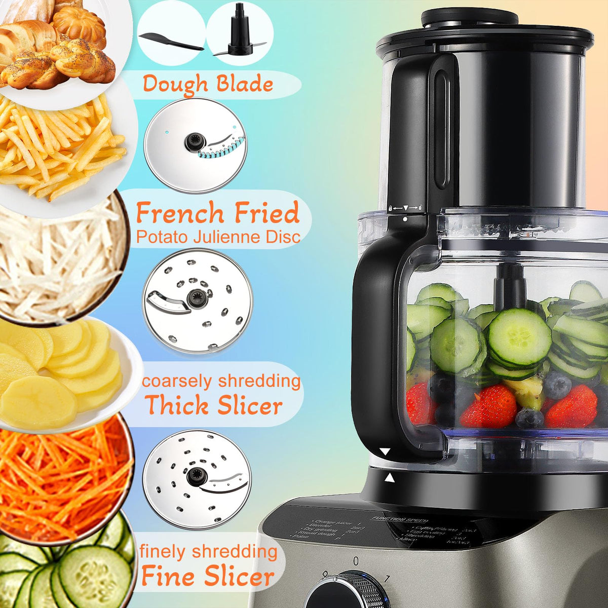 14 Cup 11-in-1 Food Processor and Blender Combo W5527