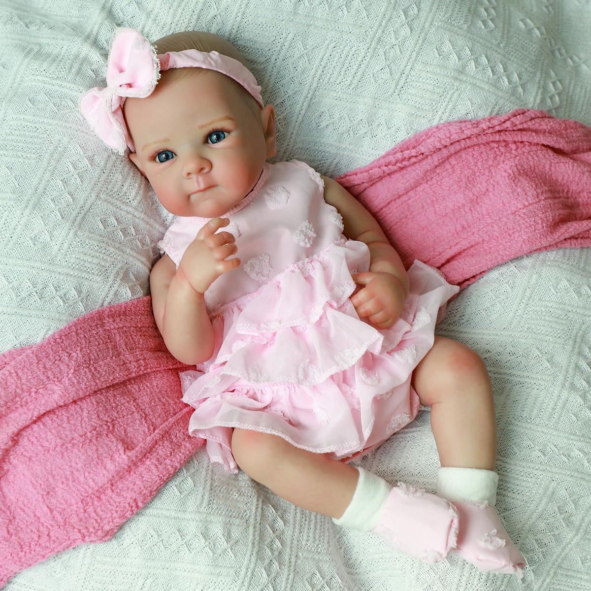 20 Inch Realistic Lifelike Newborn Baby Doll Girl with Vinyl Body X1799
